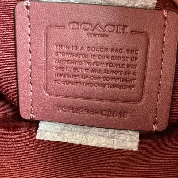 Coach C2818 Red Apple Pebbled Leather Shoulder Val Duffle Crossbody Hand Bag NWT - Picture 11 of 14
